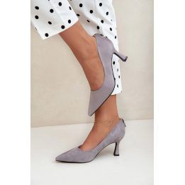 Šviesiai pilki aukštakulniai bateliai Step in style