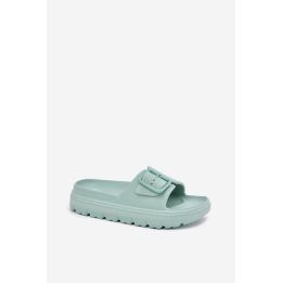 Moteriškos mėtų spalvos šlepetės su platforma ir sagtimi STEP IN STYLE