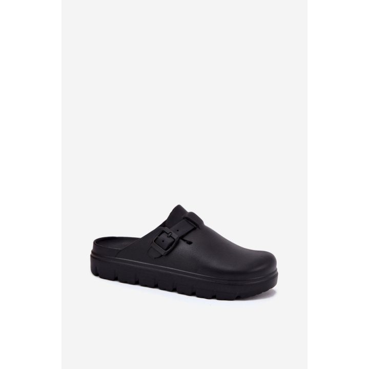 Guminiai juodi klumpės su dirželiu laisvalaikiui STEP IN STYLE