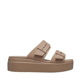 Moteriškos platforminės šlepetės Crocs Brooklyn Low, smėlio spalvos