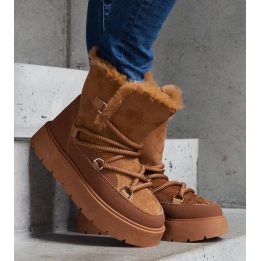 Moteriški rudi sniego batai su platforma ir pašiltinimu Andra