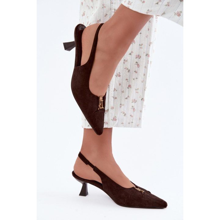 Rudos aukštakulniai bateliai su smailėjančia nosimi Step in style