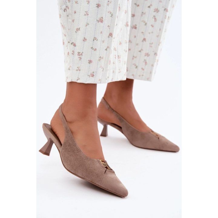 Smėlio spalvos aukštakulnės basutės Step in style