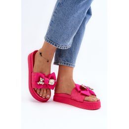 Ryškiai rožinės platforminės basutės su dekoru Step in style