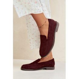 Bordo spalvos mokasinai Step in style