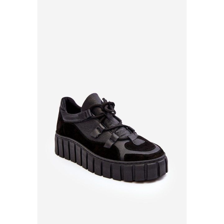 Moteriški odiniai sportiniai bateliai ant platformos M01/1 Zazoo Black