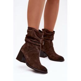 Aulinukai odiniai su užtrauktuku Tamaris – ruda
