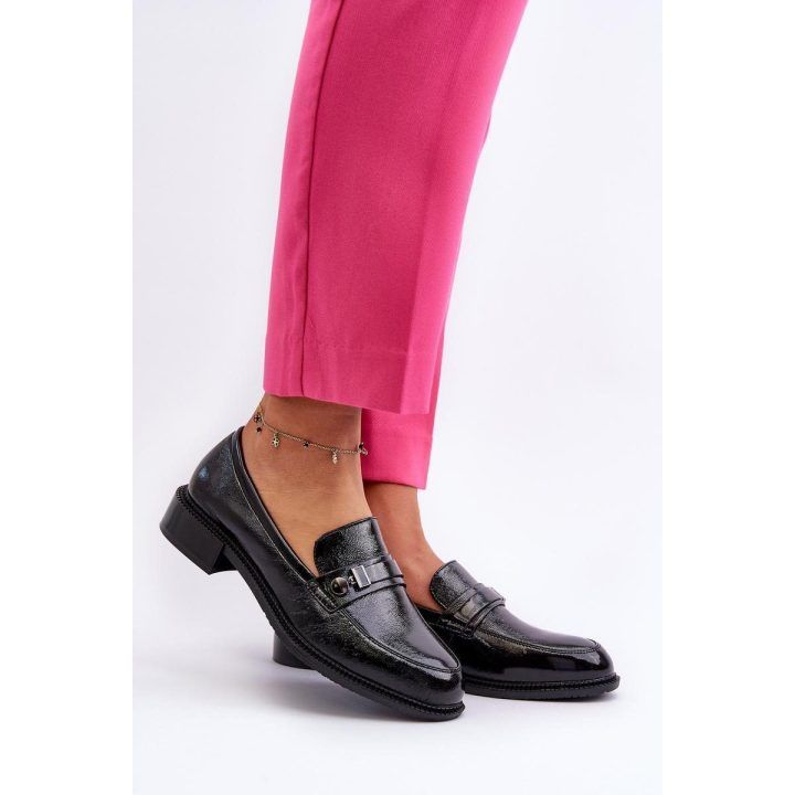 Moteriški mokasinai su 3 cm kulnu Step in style, juodi