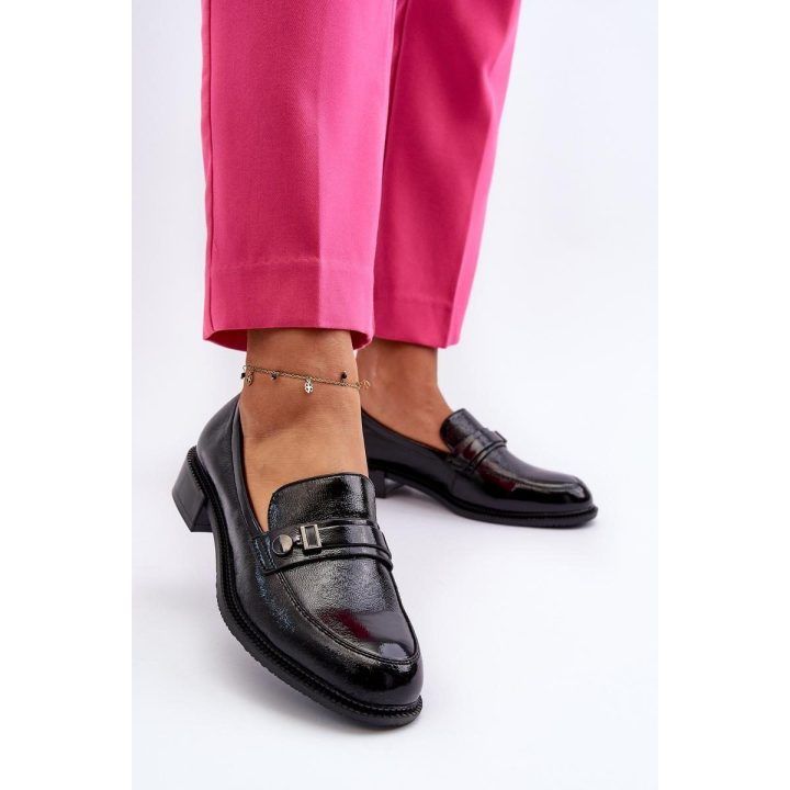 Moteriški mokasinai su 3 cm kulnu Step in style, juodi