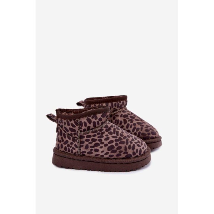 Mergaičių pašiltinti sniego batai su leopardo raštu