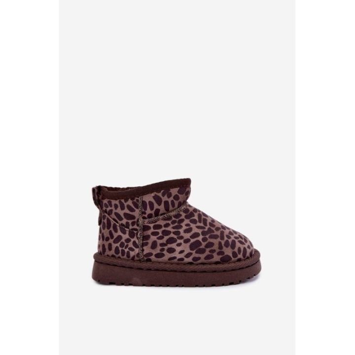 Mergaičių pašiltinti sniego batai su leopardo raštu