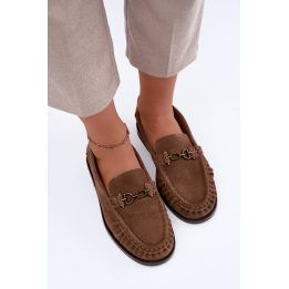 Moteriški zomšiniai mokasinai su suraukimu, Step in style, smėlio