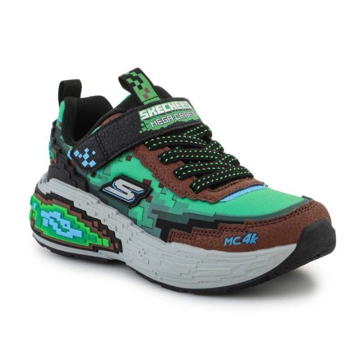 Vaikiški pikseliniai sportbačiai Skechers Mega-Craft 4K, rudi / įvairiaspalviai
