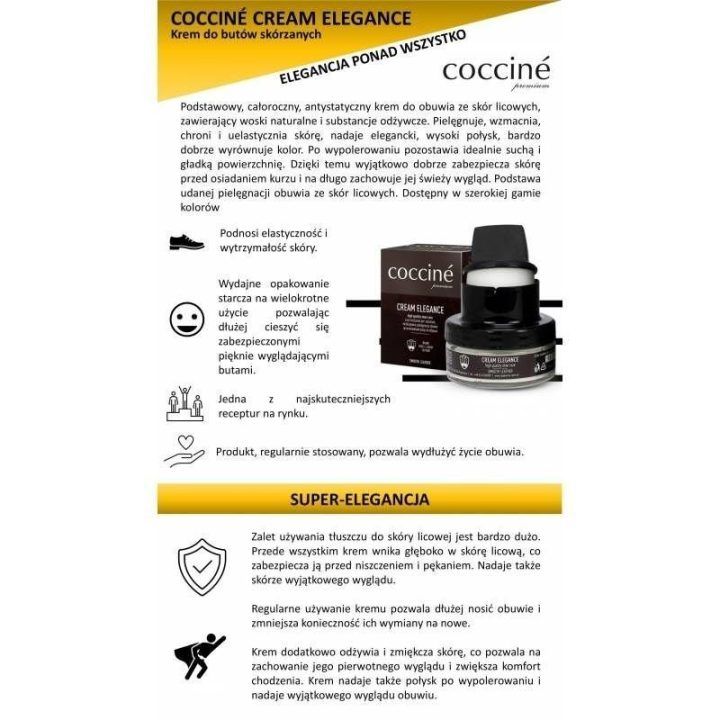 Batų kremas lygių odų priežiūrai Coccine, 50 ml, juodas