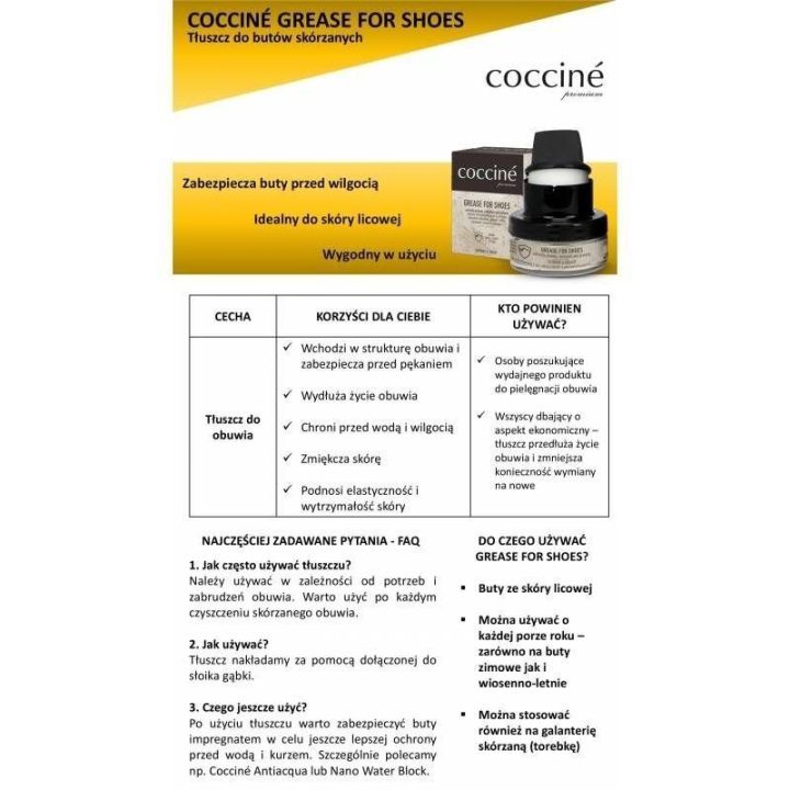 Batų tepalas lygiai odai Coccine, 50 ml