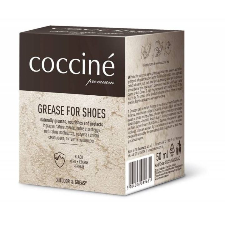 Batų tepalas lygiai odai Coccine, 50 ml, juodas