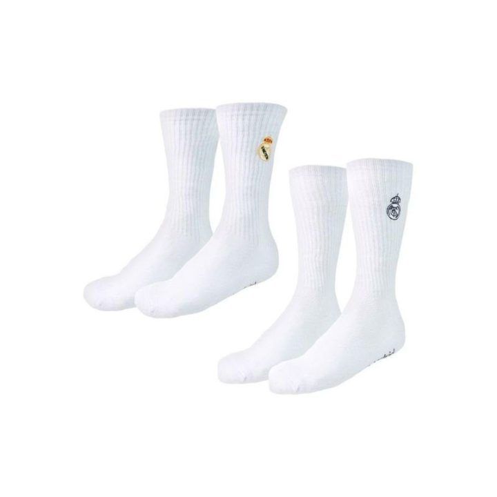 Aukštos medvilninės kojinės Real Madryt, 2 poros, baltos