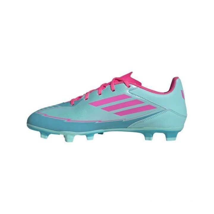 Vyriški futbolo bateliai FG/MG adidas F50 Club Messi, mėlyni ir rožiniai
