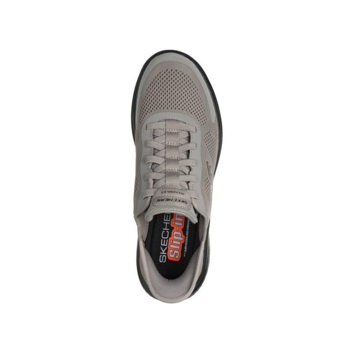 Vyriški įspiriami sportbačiai Skechers Bounder 2.0, rusvai pilki ir juodi