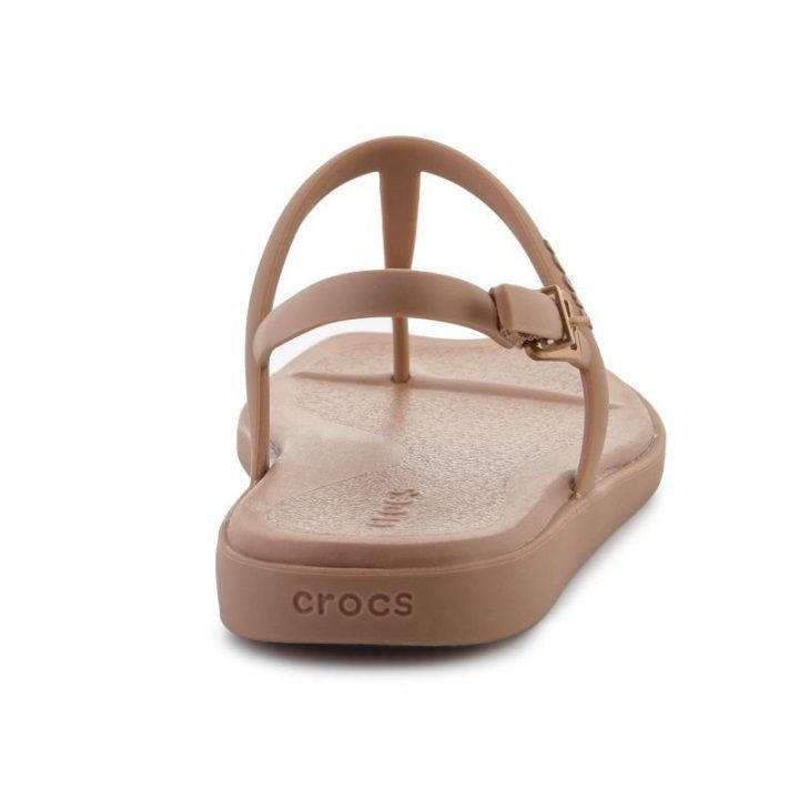 Moteriškos šlepetės per pirštą Crocs Miami, pieno šokolado