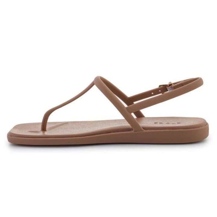Moteriškos šlepetės per pirštą Crocs Miami, pieno šokolado