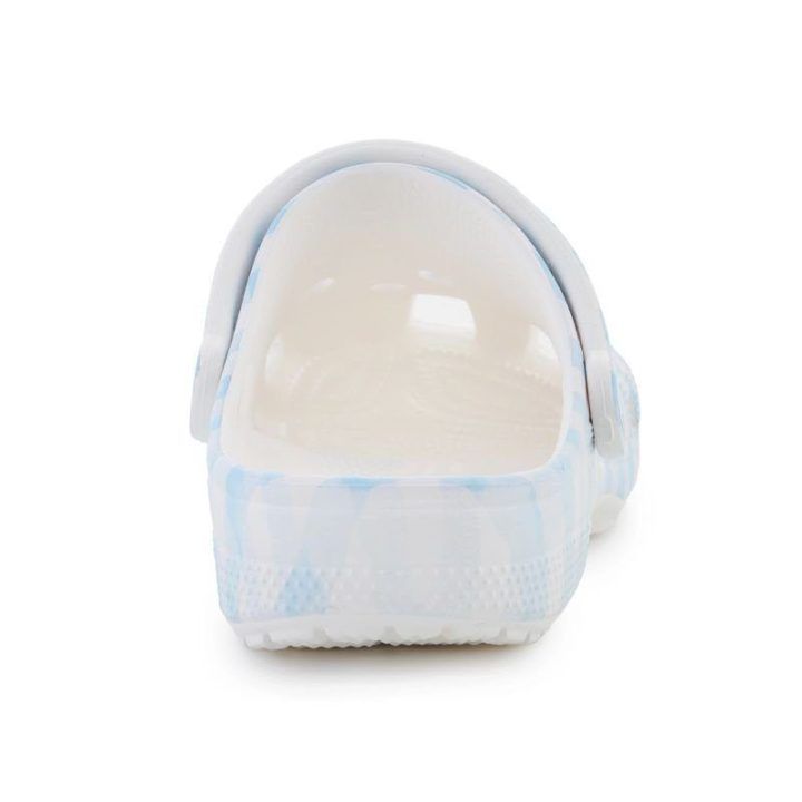 Moteriškos languotos klumpės Crocs Classic Gingham, baltos ir mėlynos