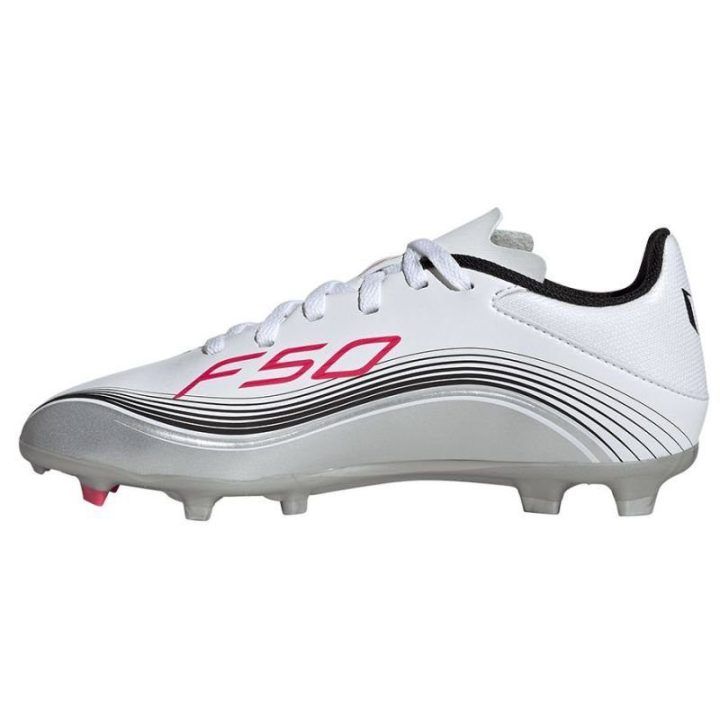 Futbolo bateliai berniukams adidas F50 Messi League, balti