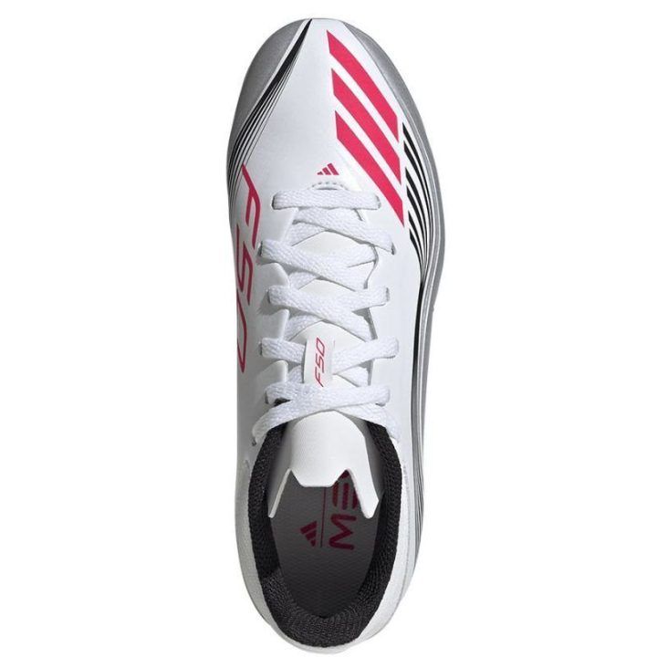 Futbolo bateliai berniukams adidas F50 Messi League, balti