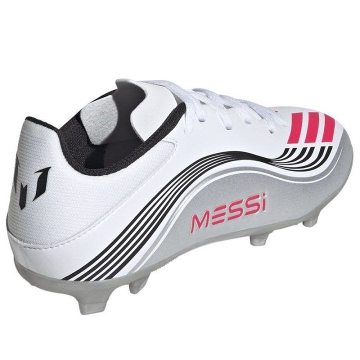 Futbolo bateliai berniukams adidas F50 Messi League, balti