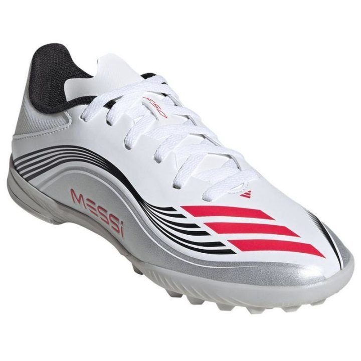 Vaikiški futbolo bateliai adidas F50 Messi League, balti
