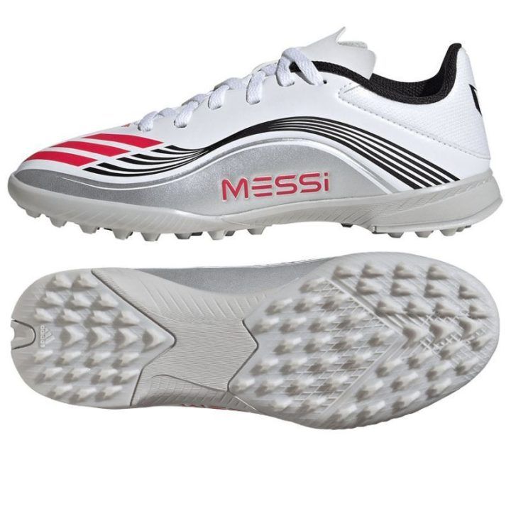 Vaikiški futbolo bateliai adidas F50 Messi League, balti