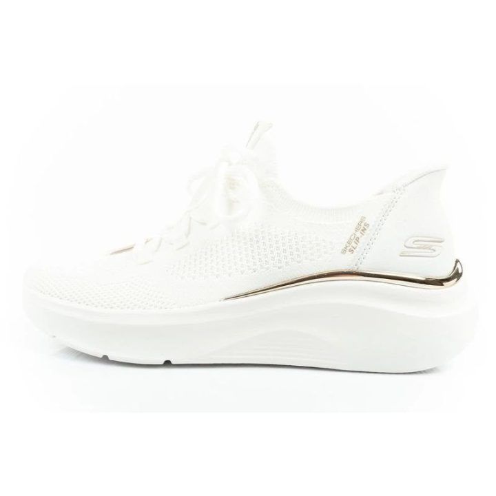 Moteriški įspiriami sportbačiai Skechers BOBS B Love – True Delight, balti ir aukso spalvos