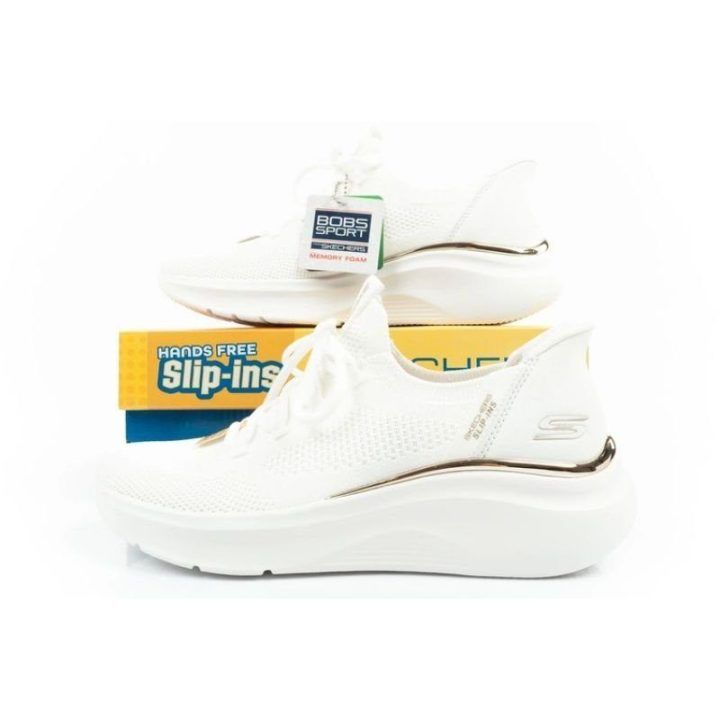 Moteriški įspiriami sportbačiai Skechers BOBS B Love – True Delight, balti ir aukso spalvos