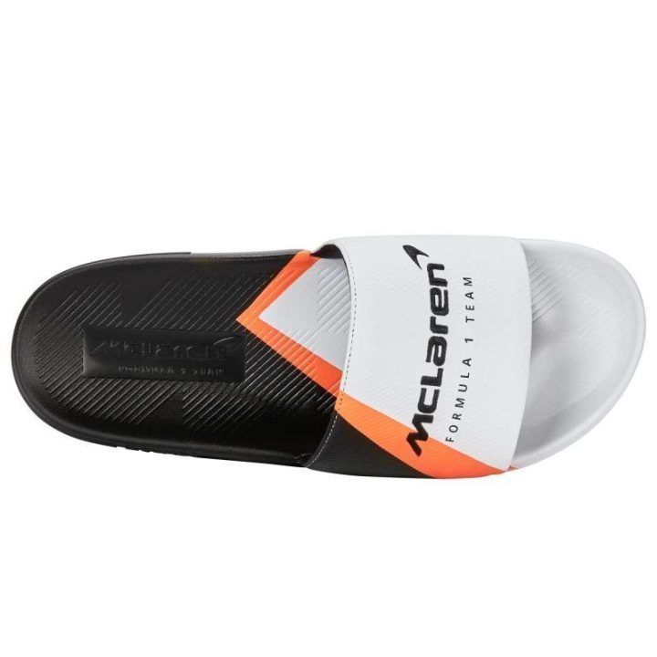 Vyriškos šlepetės K-Swiss Slide Sndl X McLaren, baltos ir juodos