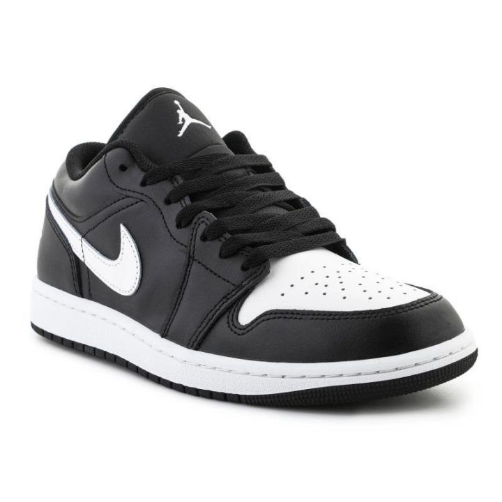 Vyriški žemo profilio sportbačiai Nike Air Jordan 1, juodi ir balti