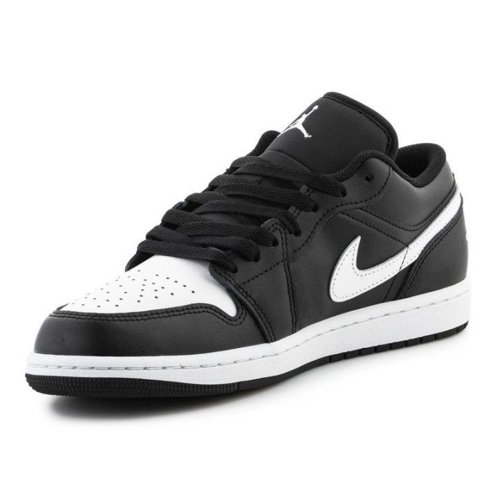 Vyriški žemo profilio sportbačiai Nike Air Jordan 1, juodi ir balti