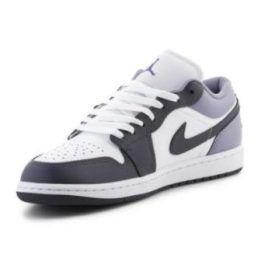Vyriški sportbačiai Nike Air Jordan 1 Low, balti ir violetiniai