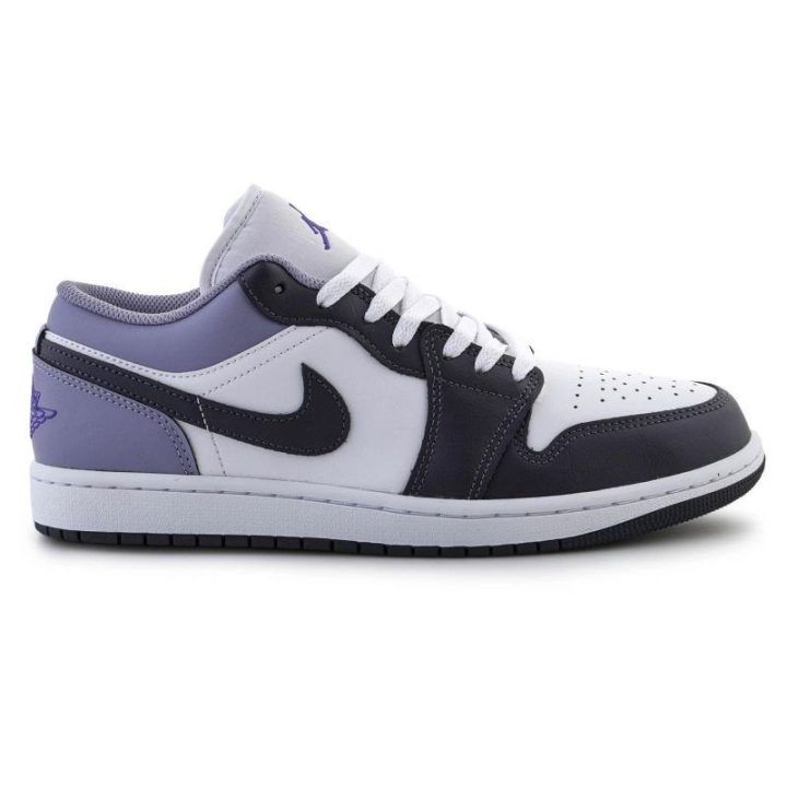 Vyriški sportbačiai Nike Air Jordan 1 Low, balti ir violetiniai