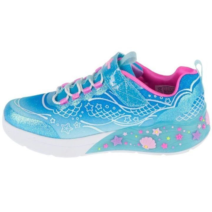 Sportbačiai mergaitėms su lipuku Skechers Mermaid Dreams, mėlyni