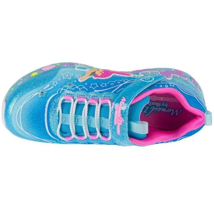 Sportbačiai mergaitėms su lipuku Skechers Mermaid Dreams, mėlyni