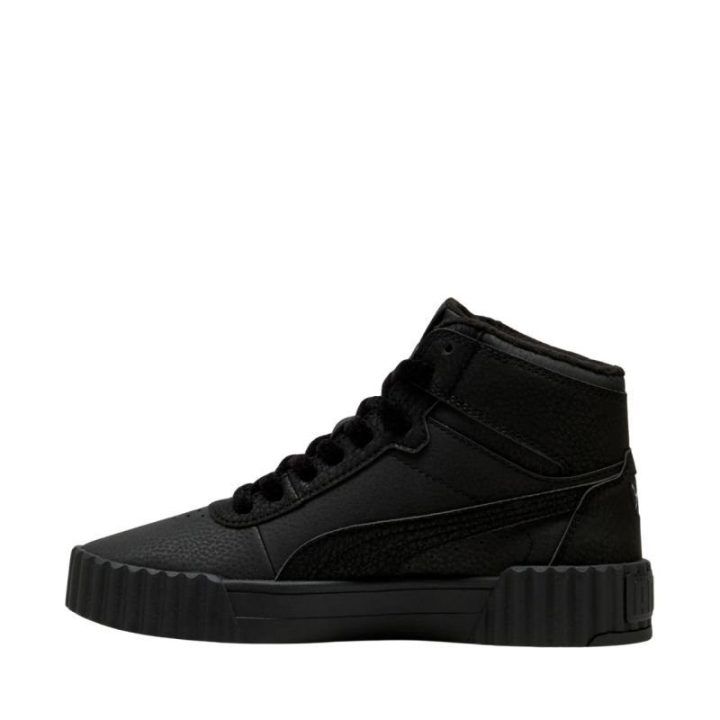 Moteriški pašiltinti sportbačiai Puma Carina 3.0 Mid WTR, juodi
