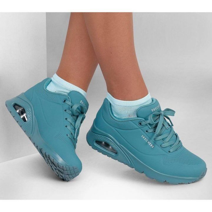 Moteriški sportiniai bateliai Skechers Uno-Stand on Air, žalsvai mėlyni