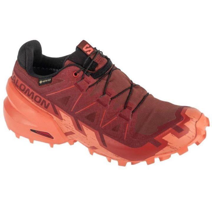Moteriški bėgimo bekele bateliai Salomon Speedcross 6 GTX, raudoni