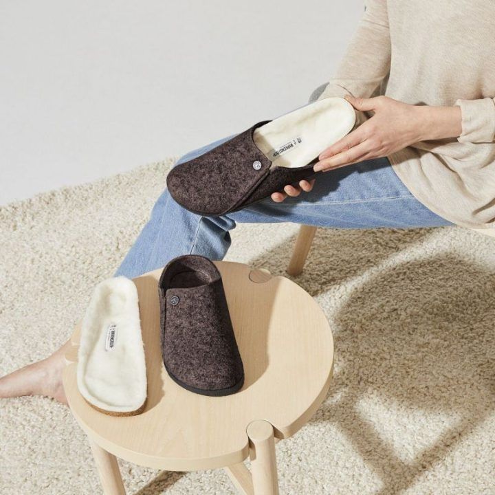 Moteriškos vilnonės šlepetės Birkenstock Zermatt Shearling