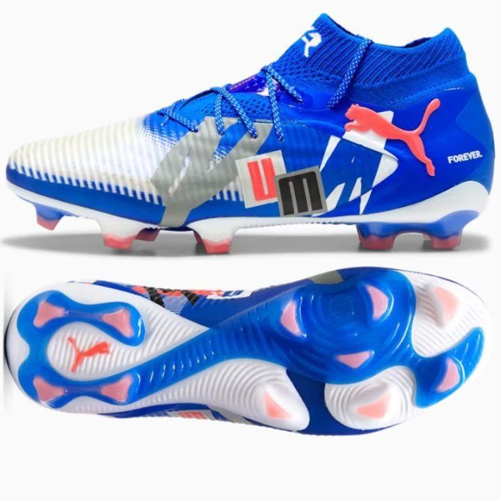 Vyriški futbolo bateliai Puma Future 8 Ultimate FG, mėlyni ir balti
