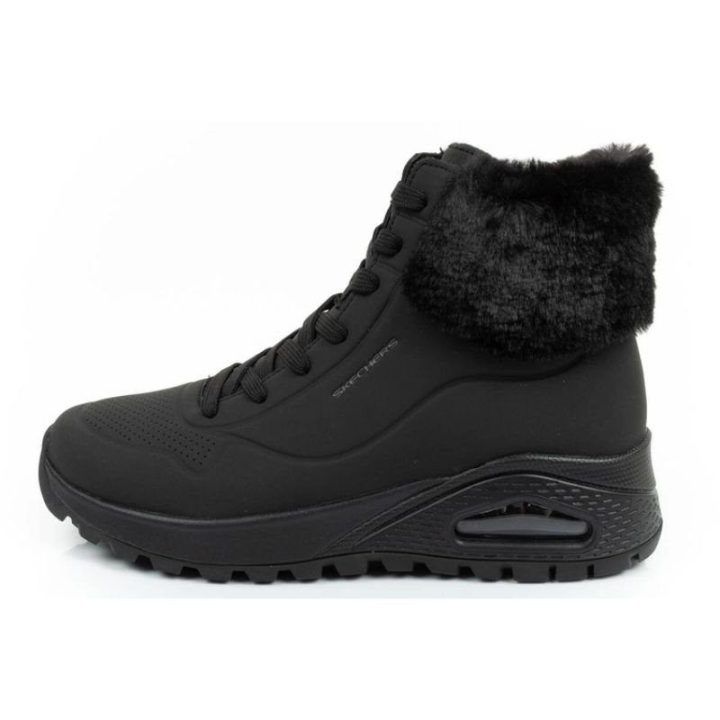 Moteriški sportbačiai su užtrauktuku Skechers Uno Rugged, juodi