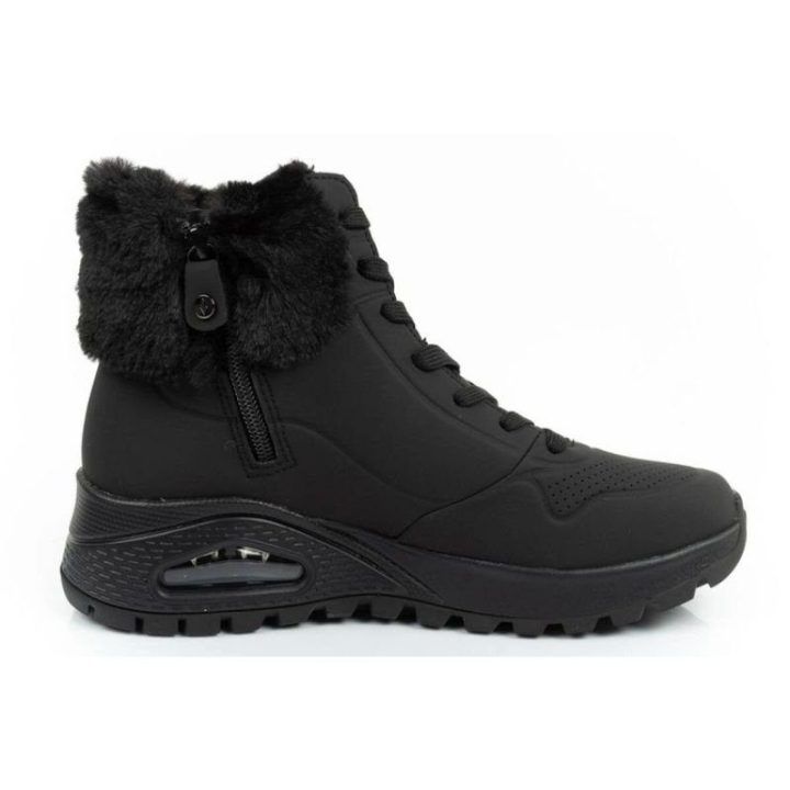 Moteriški sportbačiai su užtrauktuku Skechers Uno Rugged, juodi