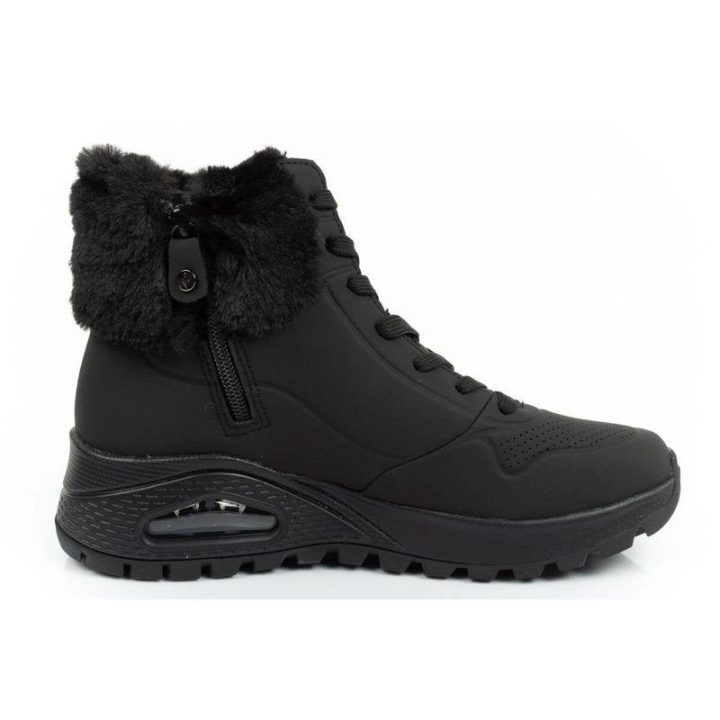 Moteriški sportbačiai su užtrauktuku Skechers Uno Rugged, juodi