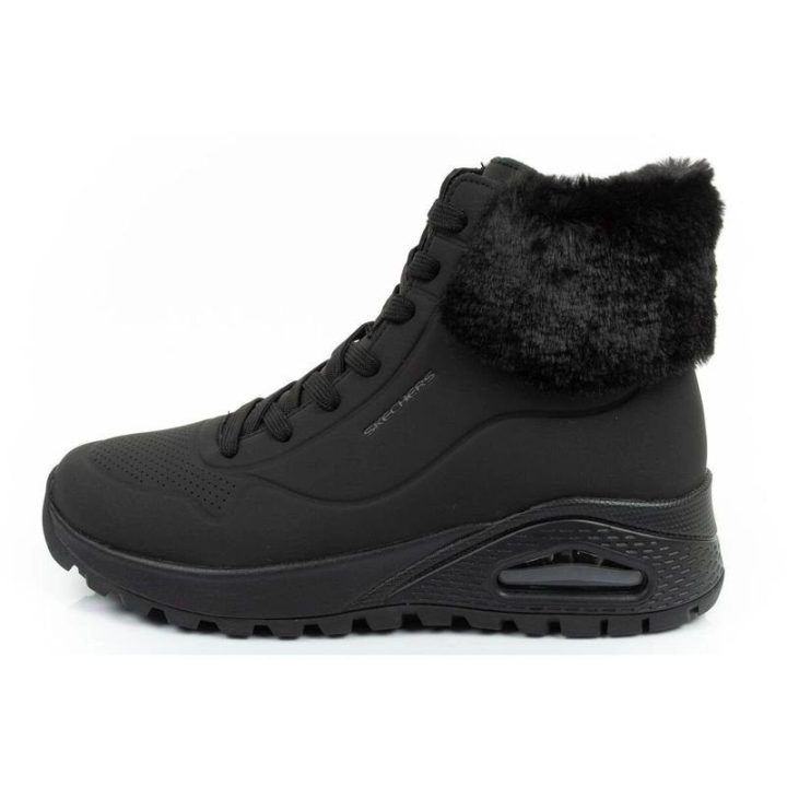 Moteriški sportbačiai su užtrauktuku Skechers Uno Rugged, juodi