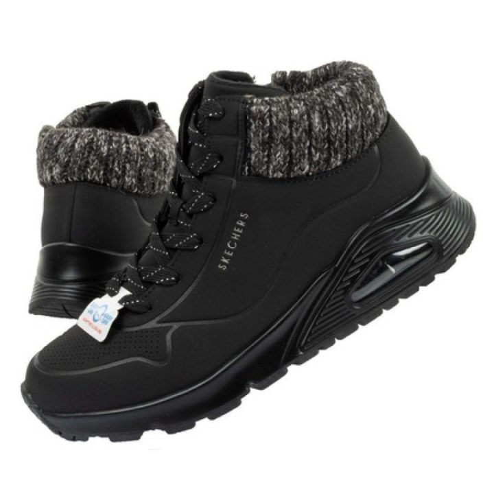 Moteriški sportbačiai su užtrauktuku Skechers Uno Darling Daze, juodi